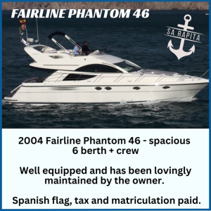 Fairline Phantom 46 for sale with mooring in Sa Rapita, Mallorca
