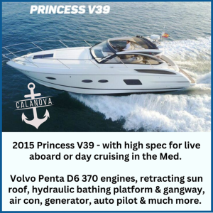 Princess V39 for sale with mooring in Port Calanova