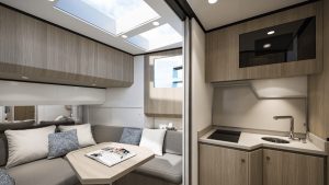 Aicon Yachts Audace 50 v-berth and galley